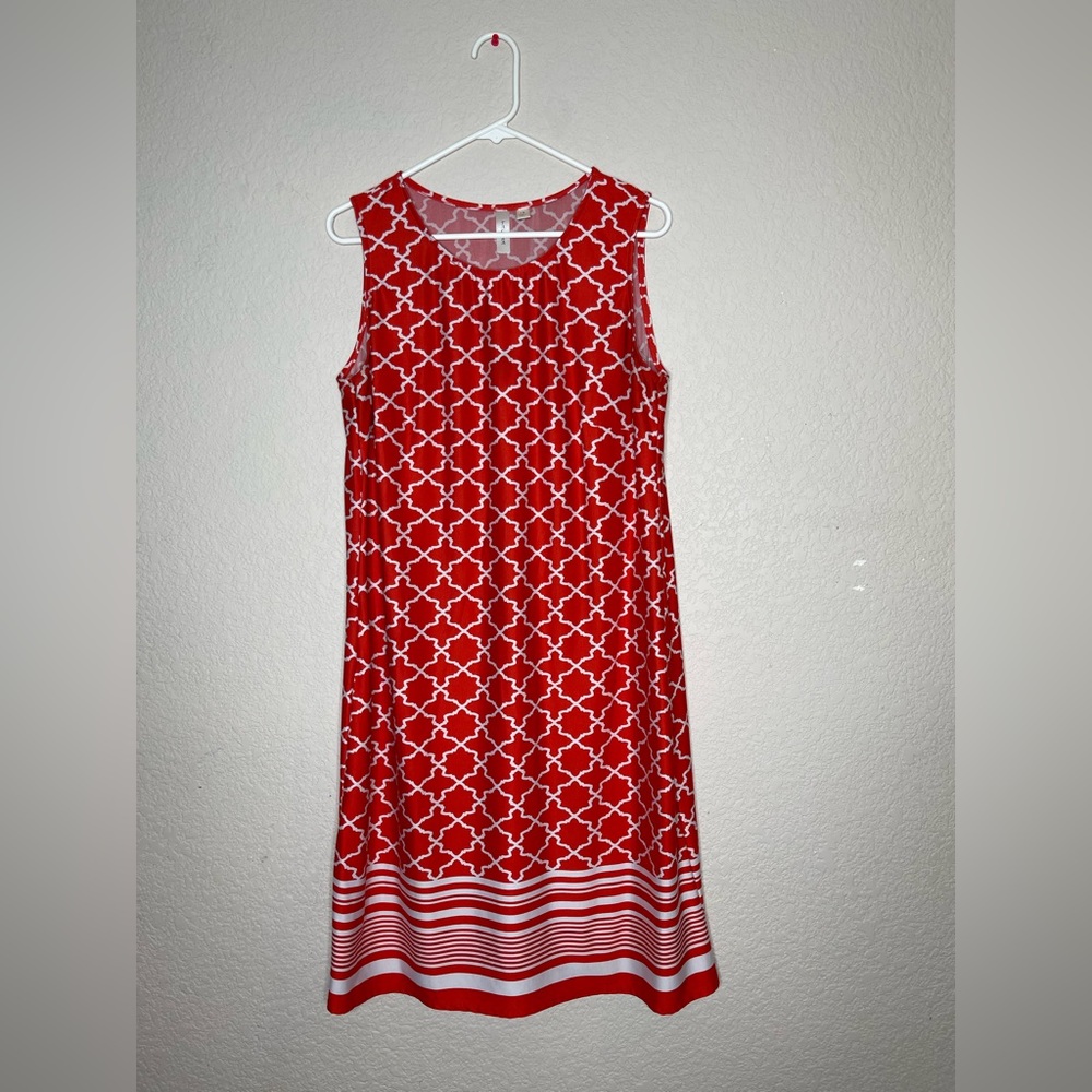 TACERA red and white dress